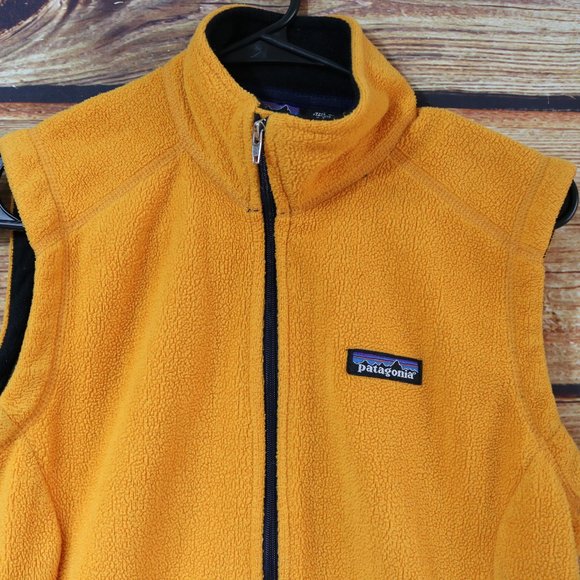 Patagonia Vest Womens Medium Orange Polartec Regulator Fleece Full Zip Jacket - Picture 4 of 9
